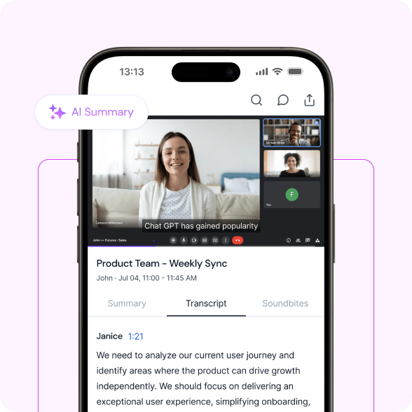 Effortlessly review meetings on the go