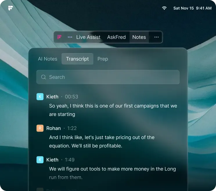 Live Transcripts