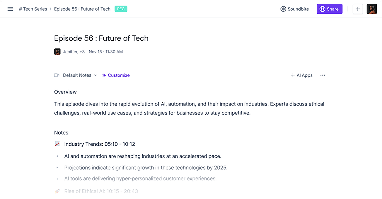 AI Powered Notes & Summaries