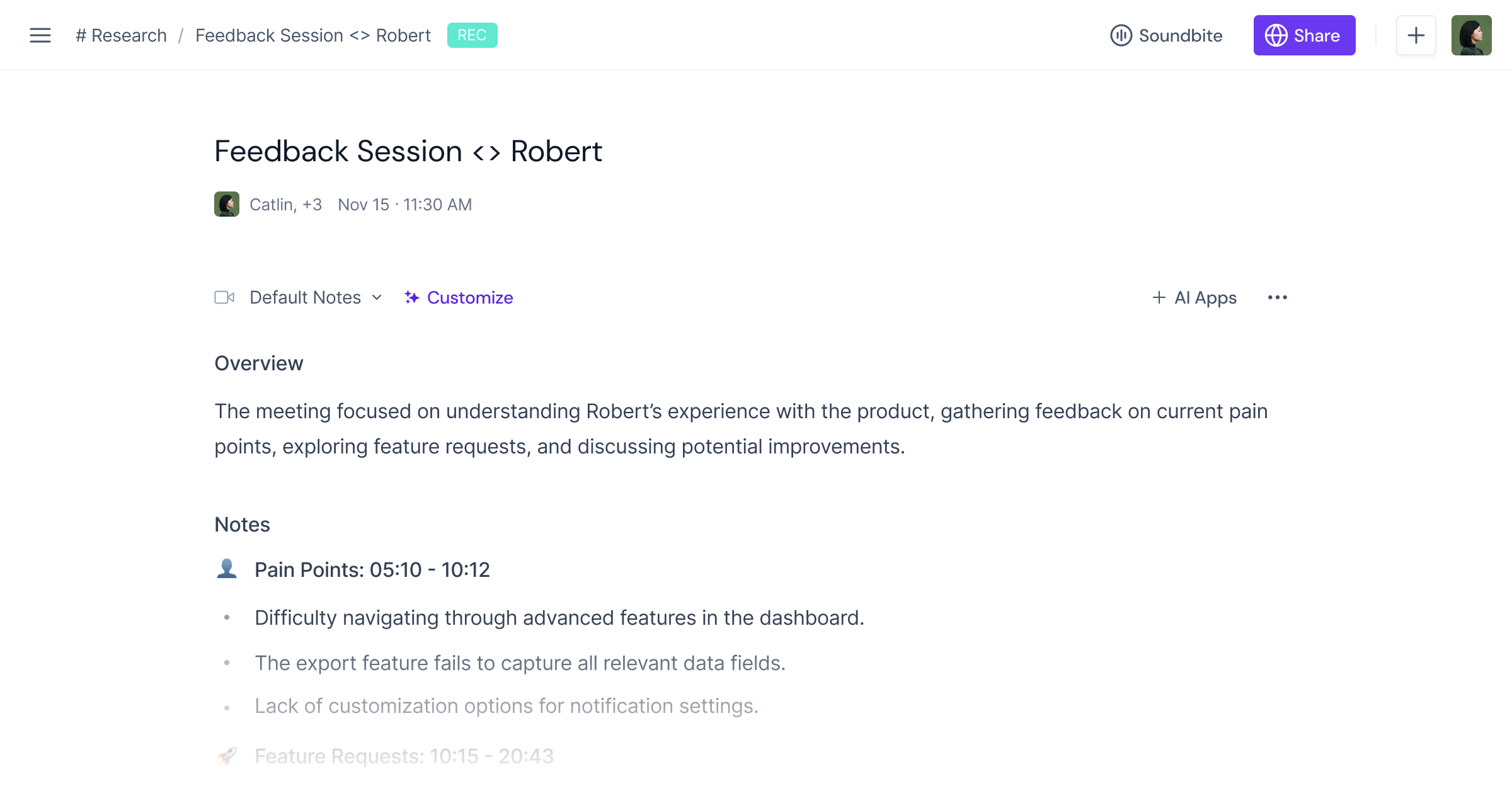 User Interview Summaries