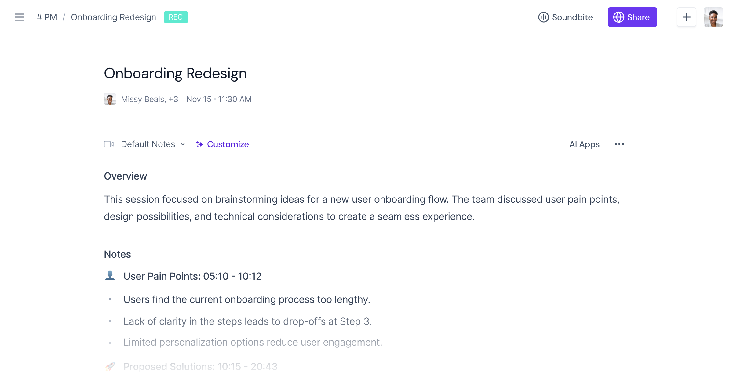 Project Sync Summaries