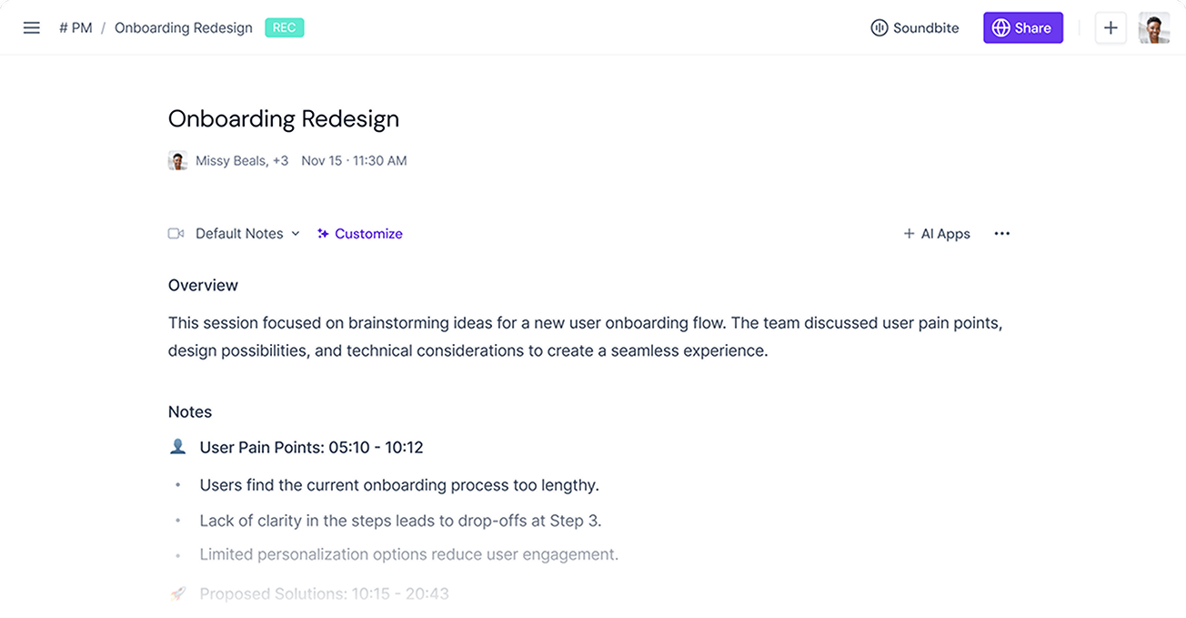 Project Sync Summaries