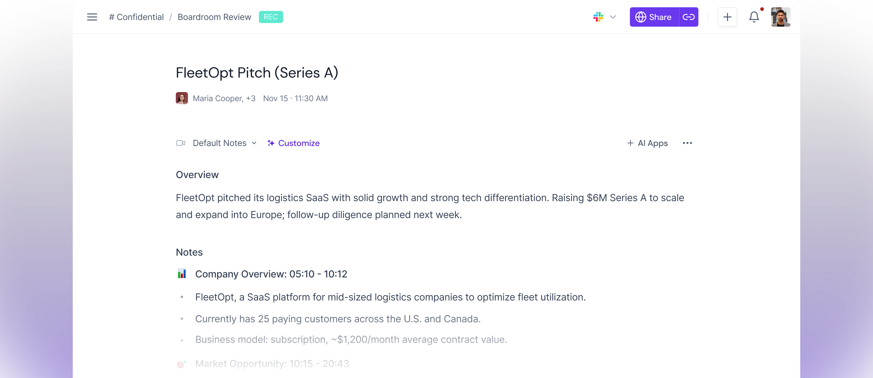 Founder Pitch Summaries